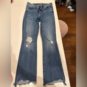 Mother Insider Crop Step Fray Jeans Dancing on Coals Size 26